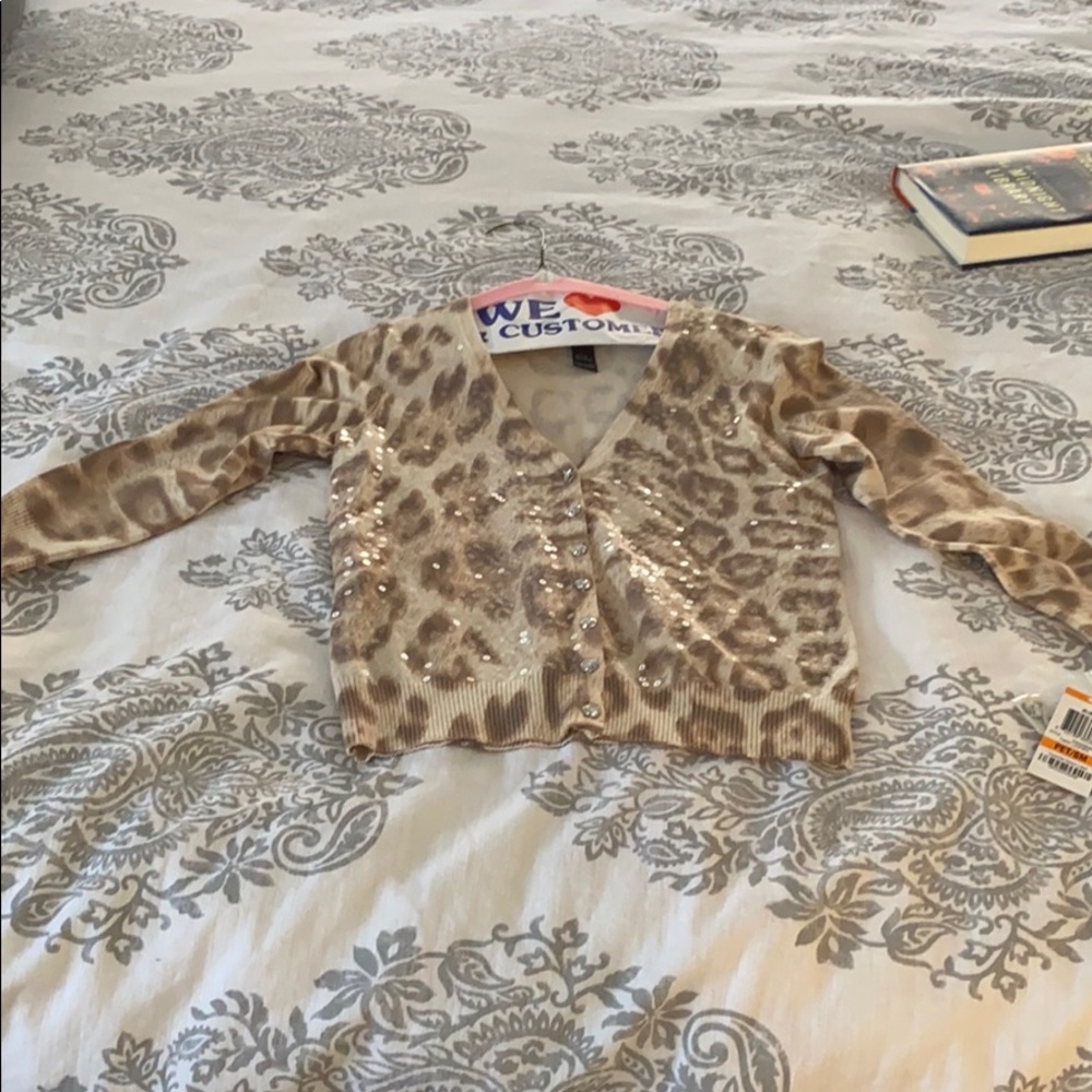 Cheetah print sweater with sparkle